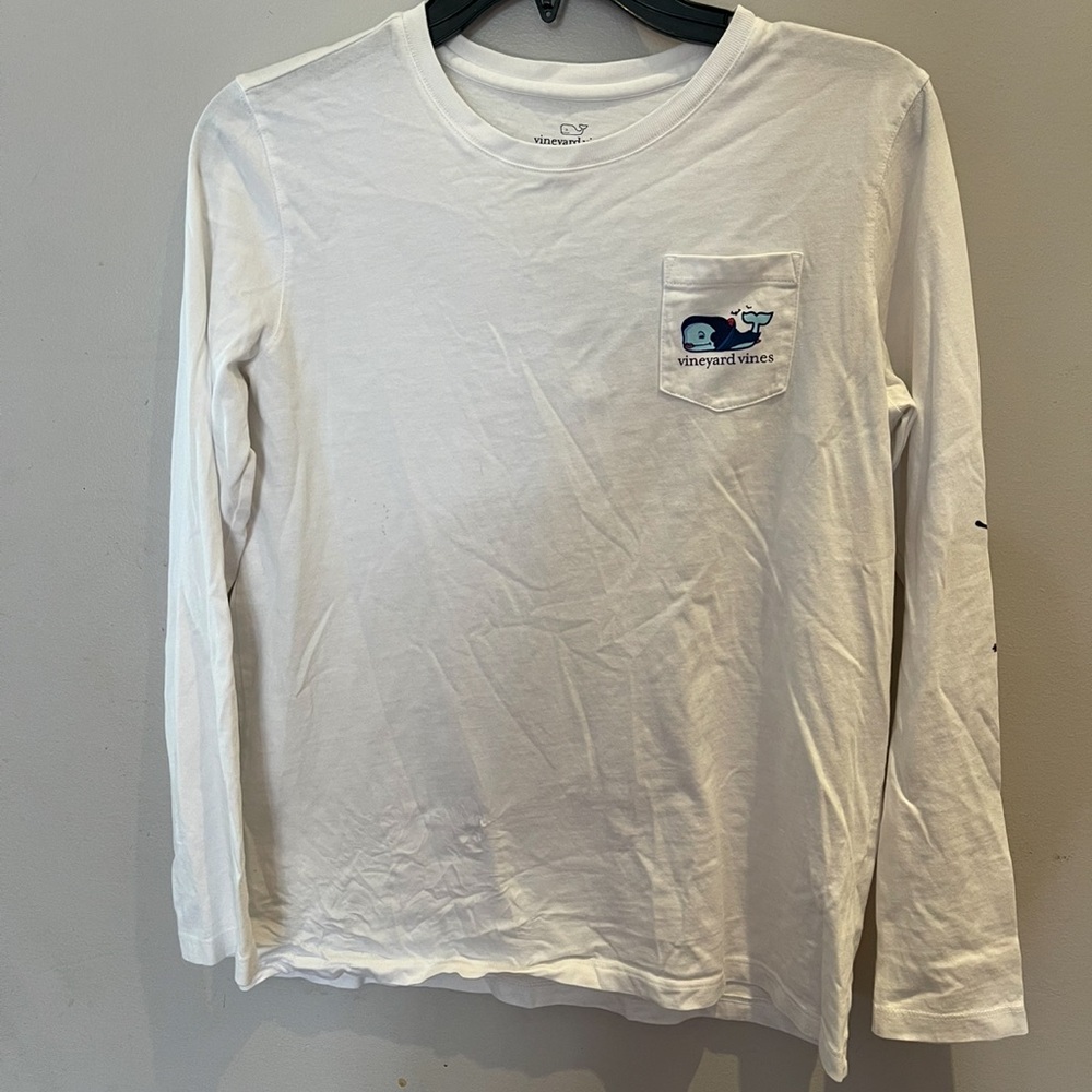 Vineyard Vines Kids White Long Sleeve Tee